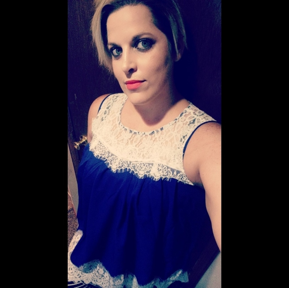 Lace Top Navy Blue